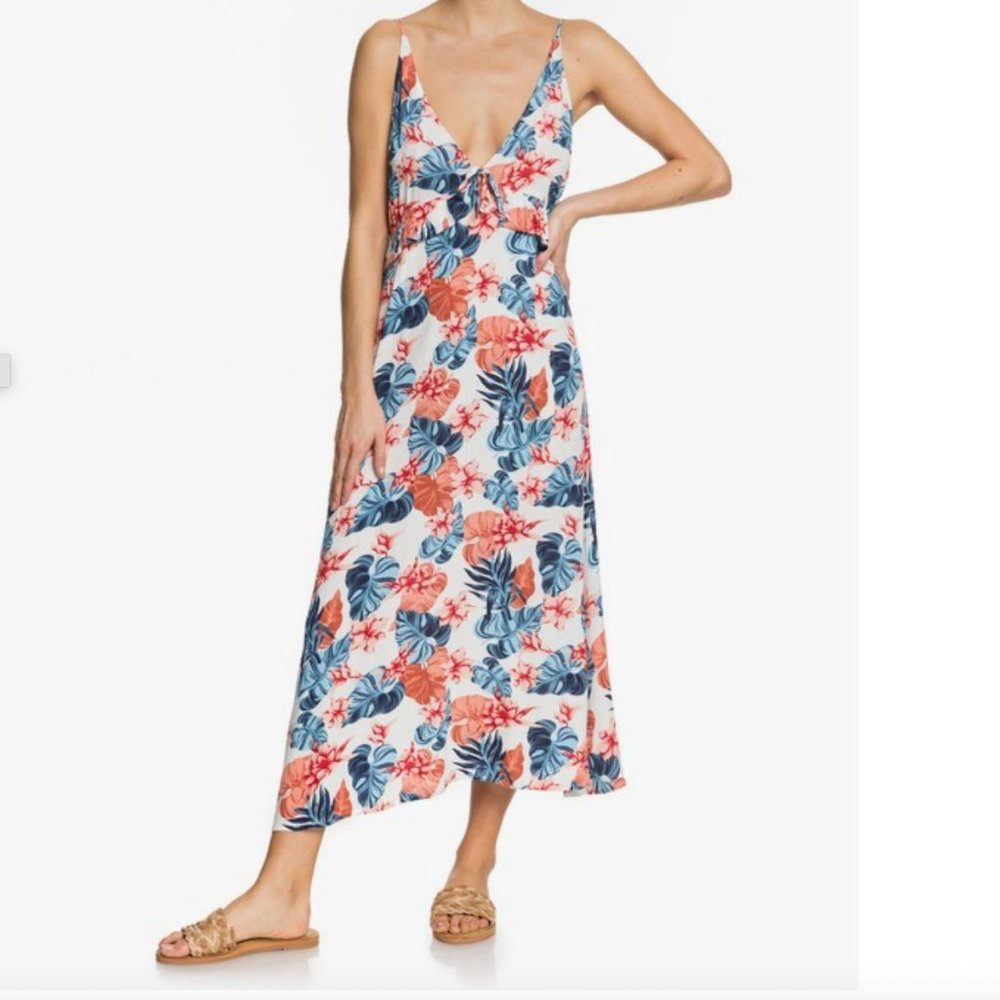NWT Roxy Close To Sea Strappy Midi Dress